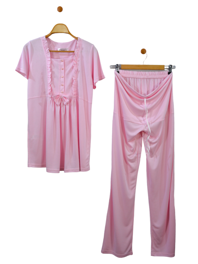 Pembe%20Kısa%20Kollu%20Hamile%20Pijama%20Takımı