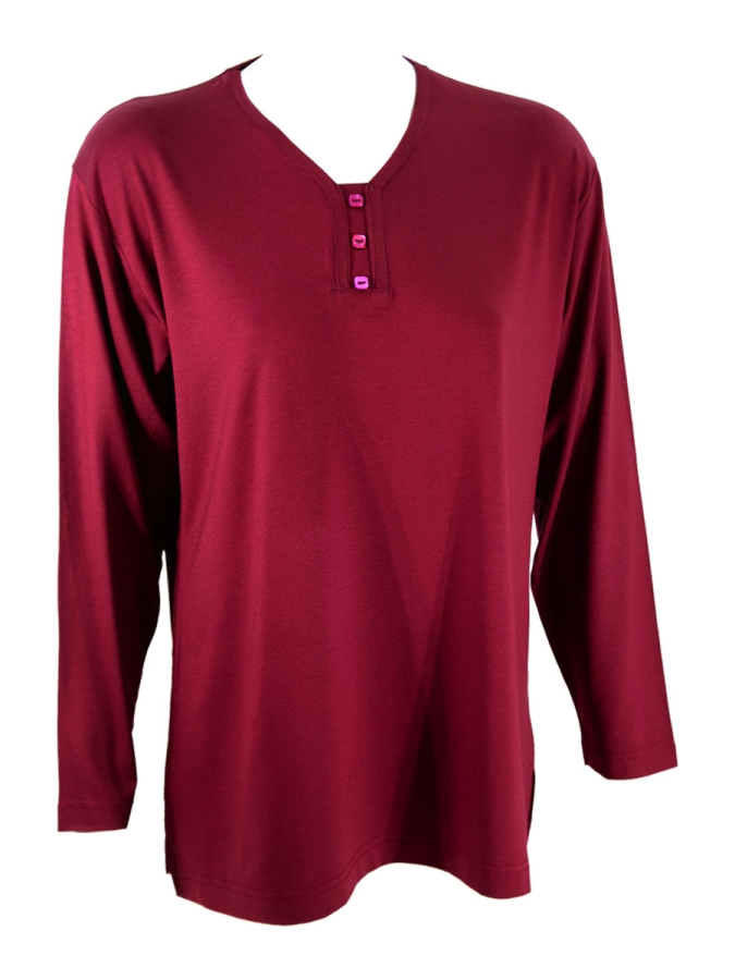 KADIN%20DÜZ%20RENK%203%20DÜĞME%20LİKRALI%20BLUZ%203XL%20BEDEN-Bordo