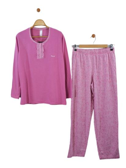 Kadın Uzun Kollu Pijama Takımı Pembe