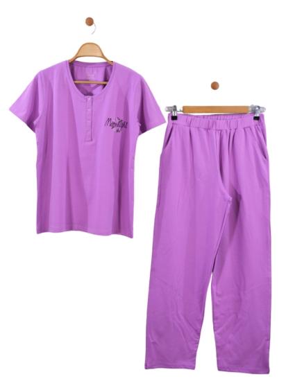 Açık Sarı Kısa Kol Pijama Takımı